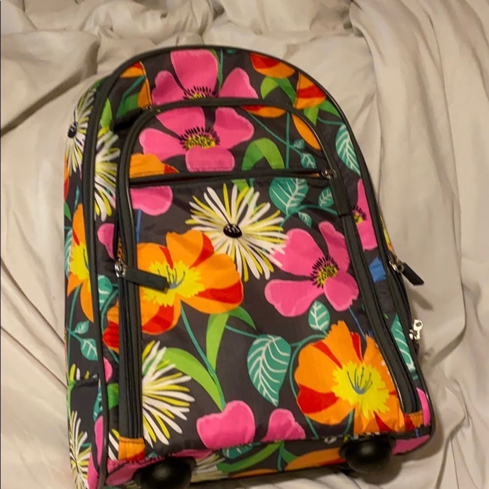 vera bradley rolling or wear on back bookbag